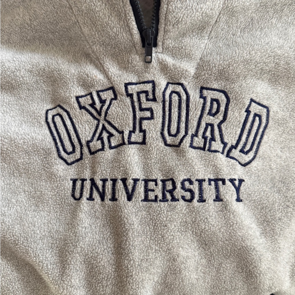 Vintage Oxford Gray Zip-Up Men's Sweater. Bought at Oxford University.